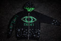 “👁️ DID IT” satin hood zip up jacket